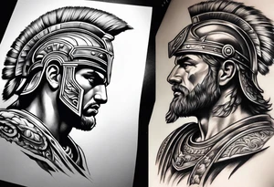 roman warrior theme tattoo design for bicep tattoo idea