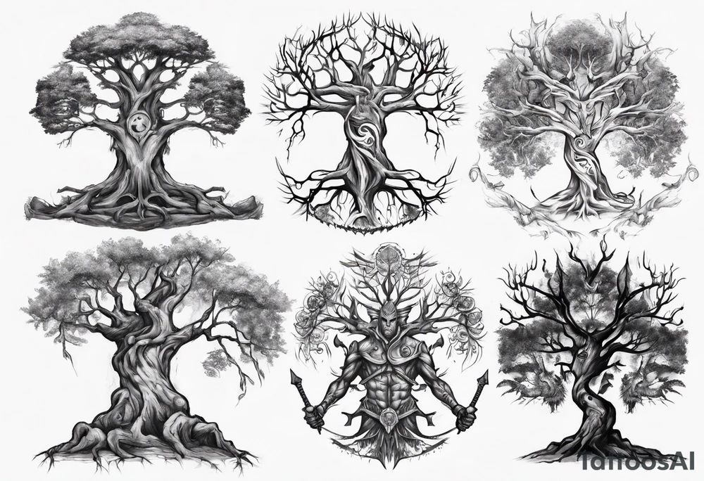 Warrior tree tattoo idea