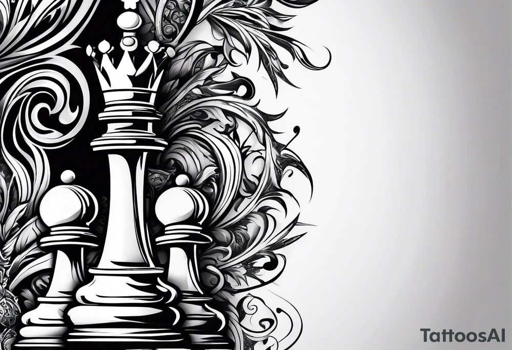 strip made of chess pieces tattoo idea