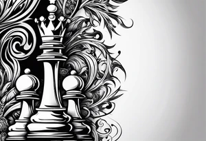 strip made of chess pieces tattoo idea