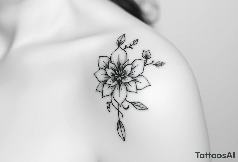 July December January birth flower diamond tattoo idea