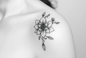 July December January birth flower diamond tattoo idea