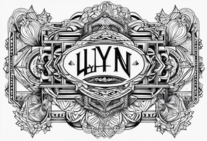 Name Lynn with a design tattoo idea