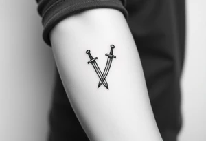 Skinny 2 swords tattoo idea