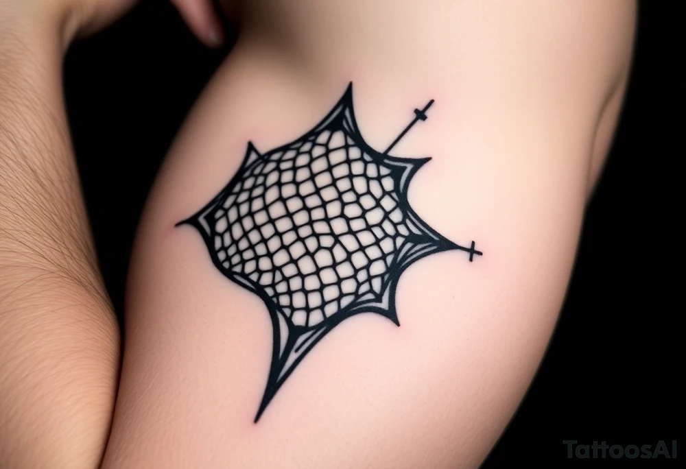 Thick sexy negative fishnet latex tattoo idea