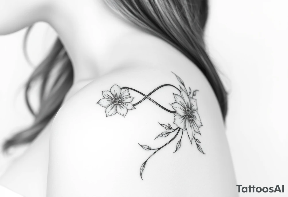 July December January birth flower infinity sign jayden maya tattoo idea