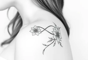 July December January birth flower infinity sign jayden maya tattoo idea