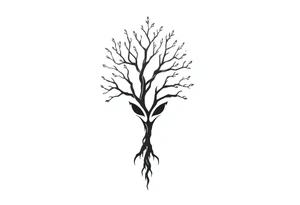 tree of life shaped as Alien head\face tattoo idea