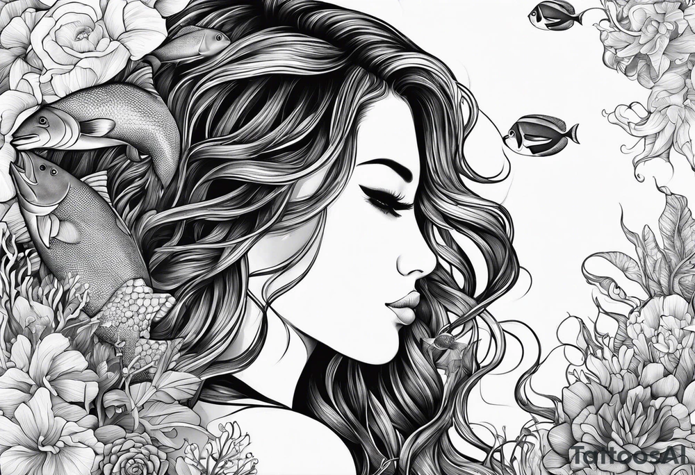 Father daughter matching. Water related. Marine life tattoo idea