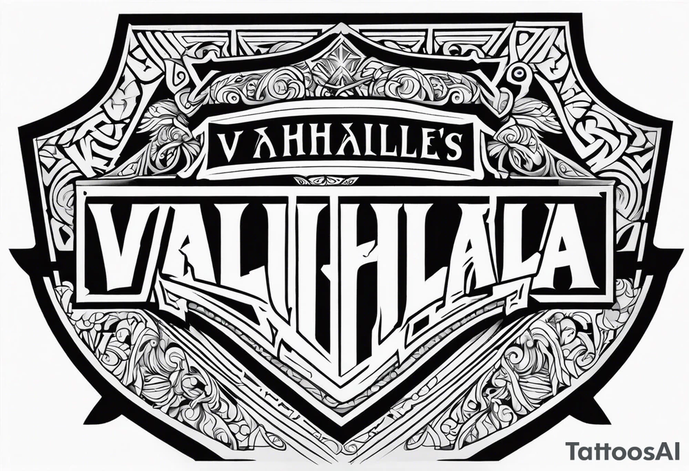 Valhalla steps shield tattoo idea