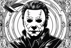 michael myers with a knife tattoo idea