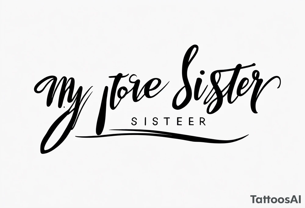 The handwritten words to my favorite sister" written in a simple way. delicate tattoo tattoo idea