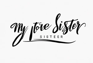 The handwritten words to my favorite sister" written in a simple way. delicate tattoo tattoo idea