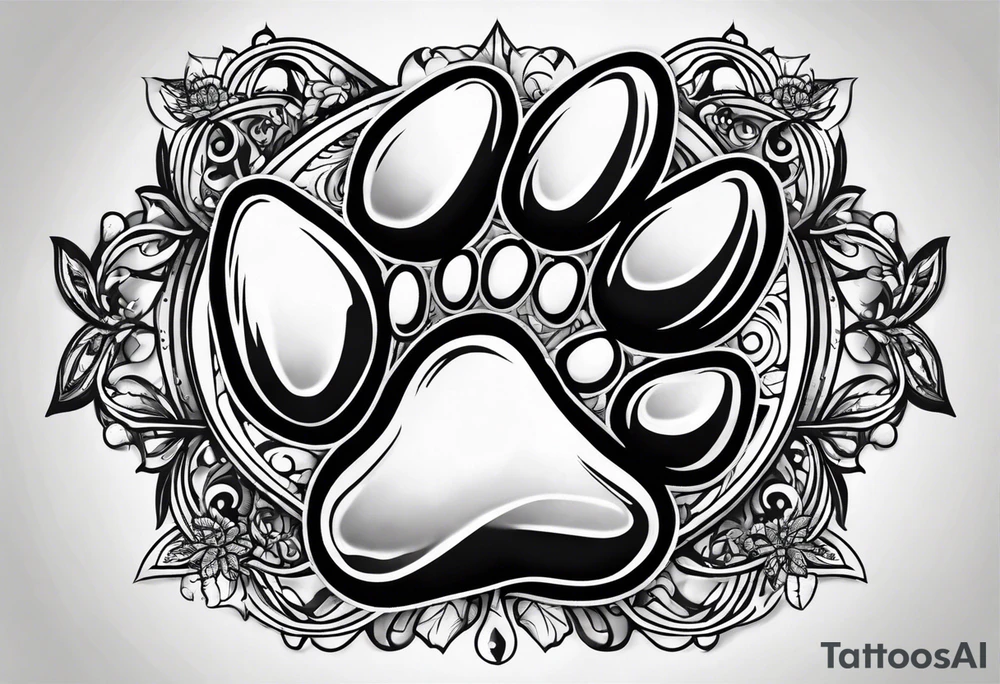 dog paw tattoo idea