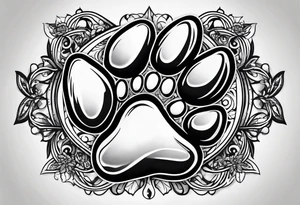 dog paw tattoo idea