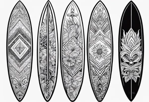 Surfboard white tattoo idea