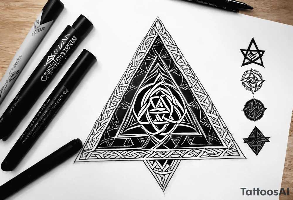 Forearm,triquetra,vegvisir,valknut tattoo idea