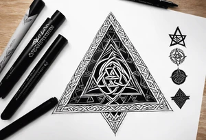 Forearm,triquetra,vegvisir,valknut tattoo idea