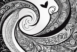 Base Design: Use a Koru (spiral) as the main element. Incorporate flowing lines reminiscent of graffiti art. 
Add a tag in a stylized graffiti font with the word LOVE tattoo idea