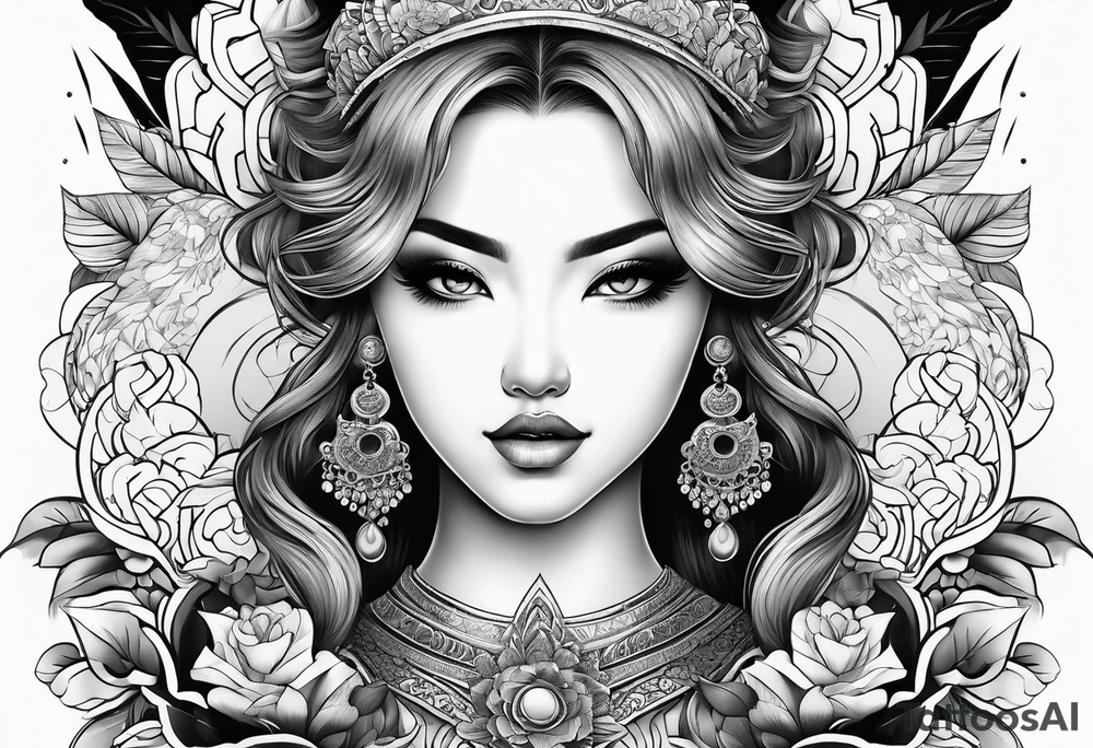 woman with boobs tattoo idea
