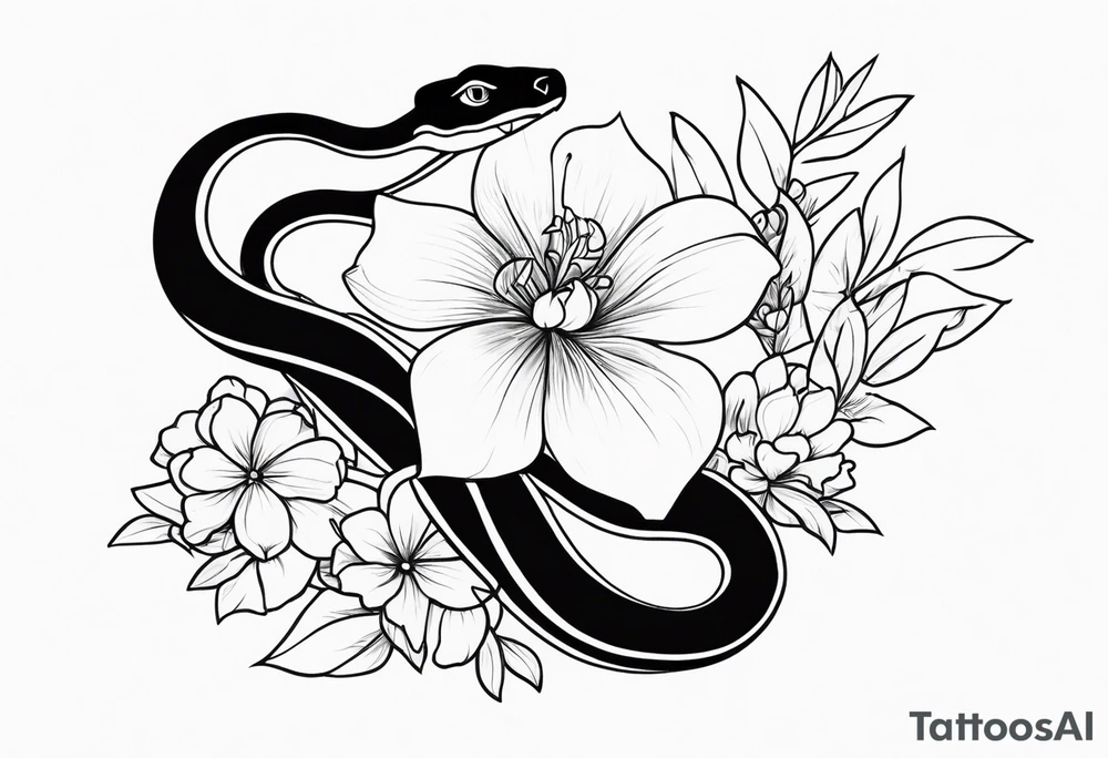 Snake and flowers to fit on shoulder blade tattoo idea