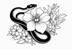 Snake and flowers to fit on shoulder blade tattoo idea