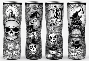 Trick or treat, 20 oz tumbler banner design, candy, minimalist, potions tattoo idea