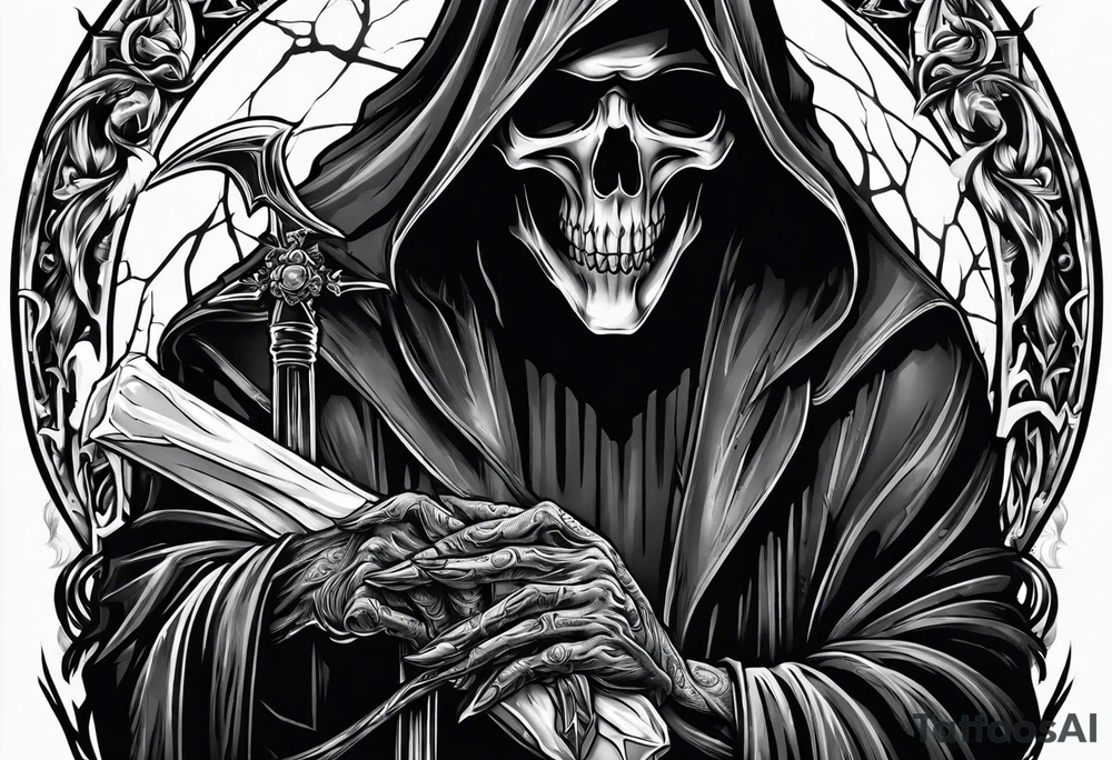 Grim reaper holding a ice tattoo idea