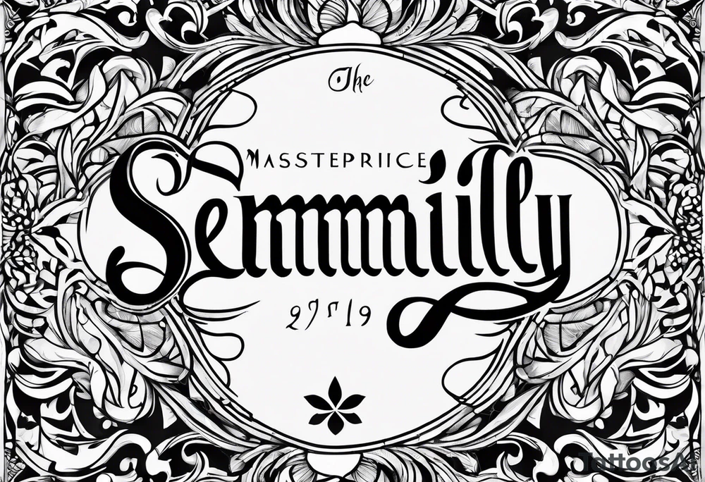 the name semilly with small letters black tattoo idea