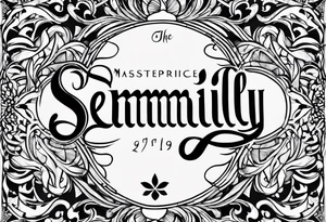 the name semilly with small letters black tattoo idea