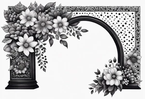 Forearm garden arch with flowers tattoo idea