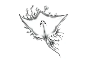 stingray, coral, jellyfish tattoo idea