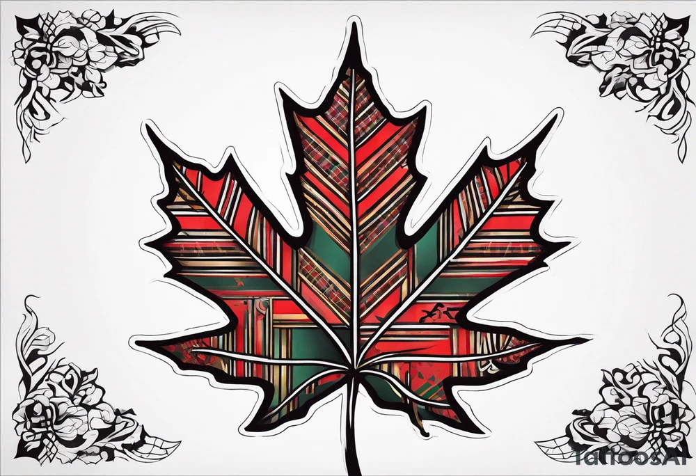 Tartan Maple leaf tattoo idea