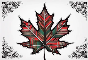 Tartan Maple leaf tattoo idea