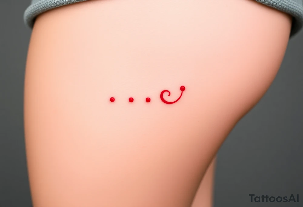 “-... .-. .- . .- .-.. ....... -.. .- .-- --- --- -.. .......”. tattooed on in the shape of a dainty swirl in red ink tattoo idea