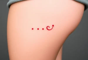 “-... .-. .- . .- .-.. ....... -.. .- .-- --- --- -.. .......”. tattooed on in the shape of a dainty swirl in red ink tattoo idea