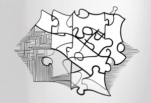 simple puzzle piece with fine lines in memory of my sister tattoo idea