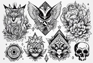 Variety of dicks  traditional style flash sheet tattoo idea