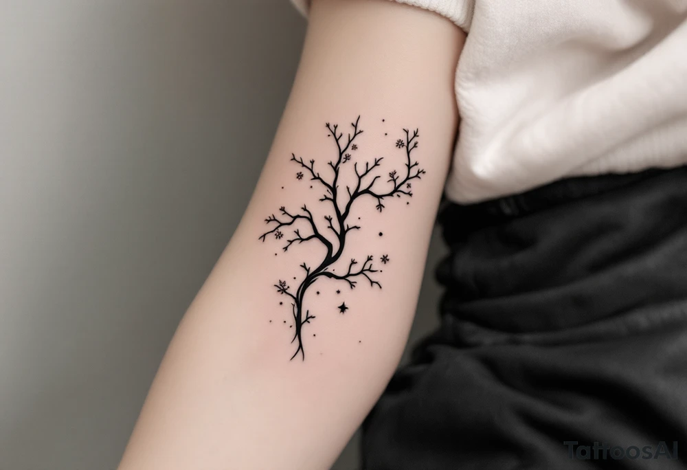 dragon japanese style sakura trees nebula tattoo idea