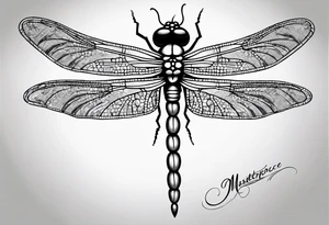 barbed wire dragonfly tattoo idea