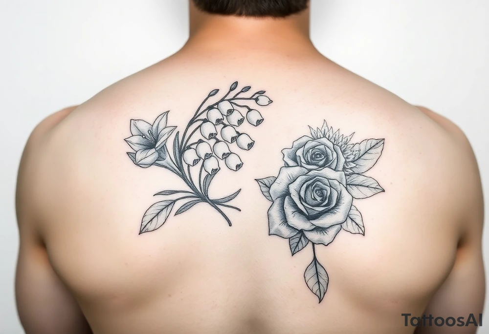 Lilly of the valley and roses tattoo idea