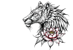 egyptian animal and lotus (make red and black) tattoo idea