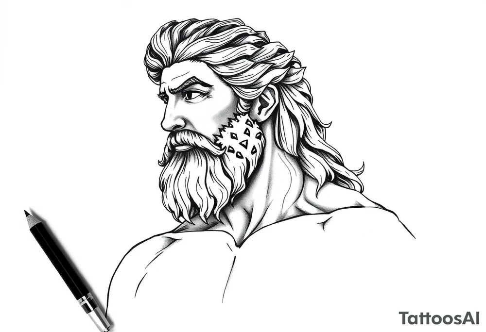 GREEK GOD LOOKING OVER HIS EMPIRE tattoo idea