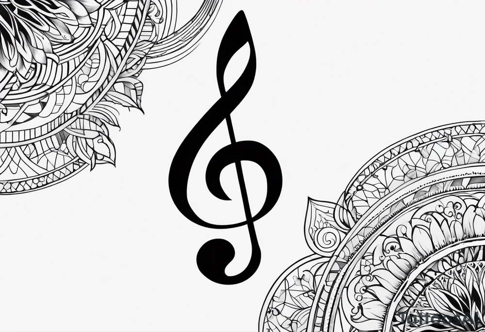 Note de musique, clef de sol tattoo idea