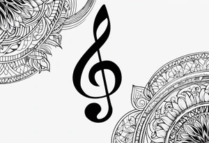 Note de musique, clef de sol tattoo idea