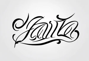 Name Yara, simple lettering tattoo idea