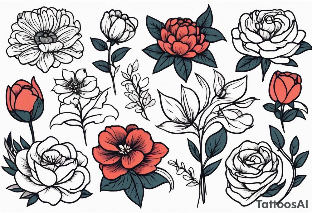 Traditional flower arrangements tattoo idea