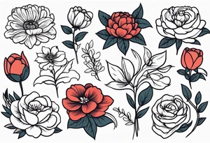Traditional flower arrangements tattoo idea