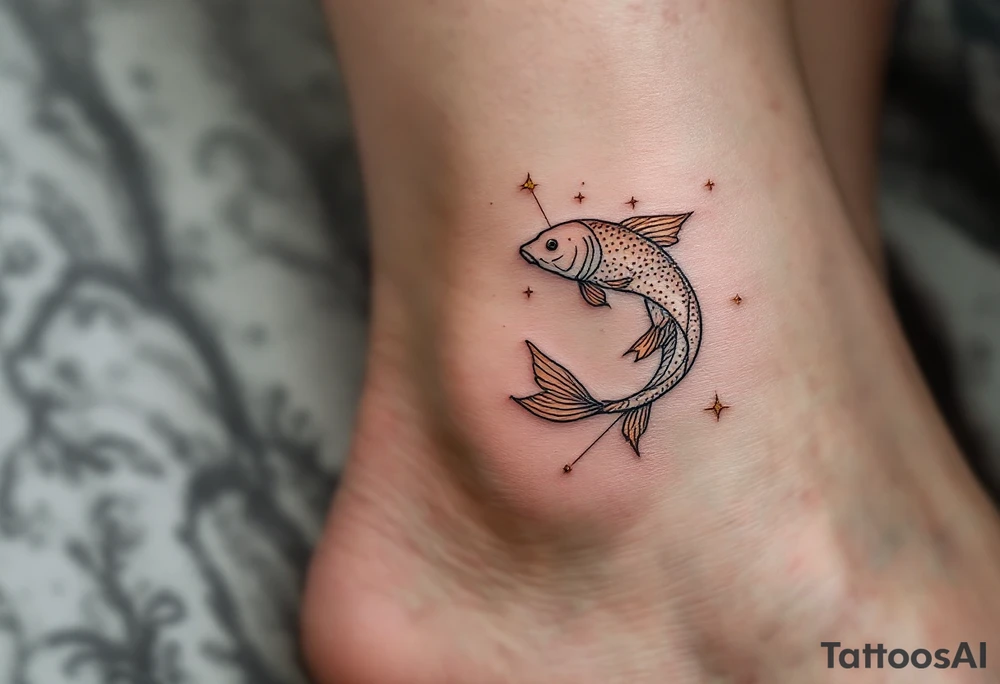 This Pisces tattoo features the constellation in shimmering gold ink, blending cosmic beauty with astrological meaning. tattoo idea