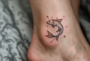 This Pisces tattoo features the constellation in shimmering gold ink, blending cosmic beauty with astrological meaning. tattoo idea
